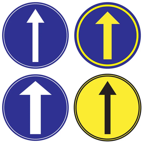 Flecha Señalización Signo Movimiento Recto Conjunto Diferentes Variaciones — Archivo Imágenes Vectoriales