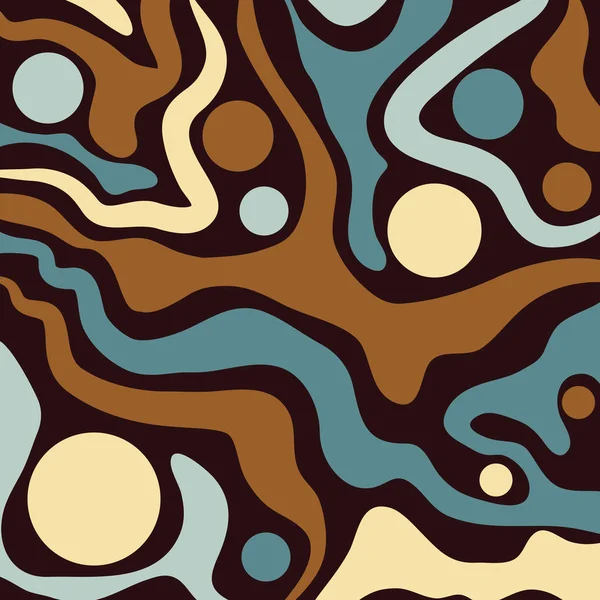 Fondo Abstracto Con Círculos Líneas Curvas — Vector de stock