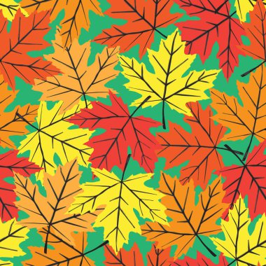 Sonbahar akçaağaç yaprakları. Sorunsuz vektör arka plan.