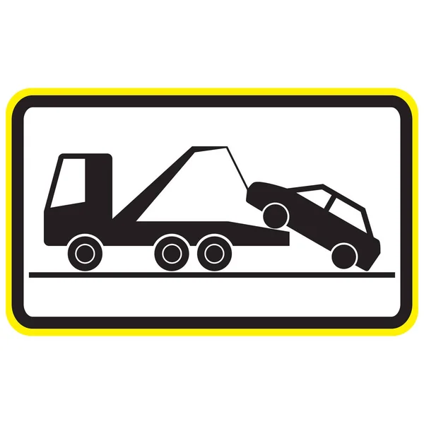 Warnschild Eines Abschleppwagens — Stockvektor