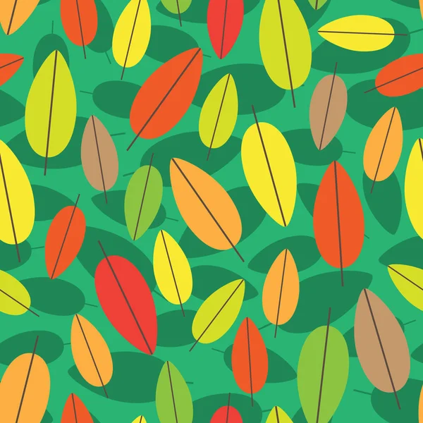 Цветные Осенние Листья Яркая Бесшовная Текстура — стоковый вектор