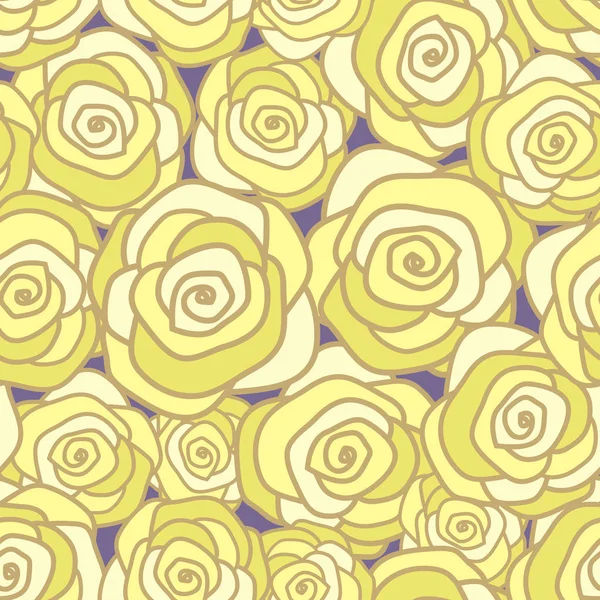 黄玫瑰 无缝矢量 — 图库矢量图片