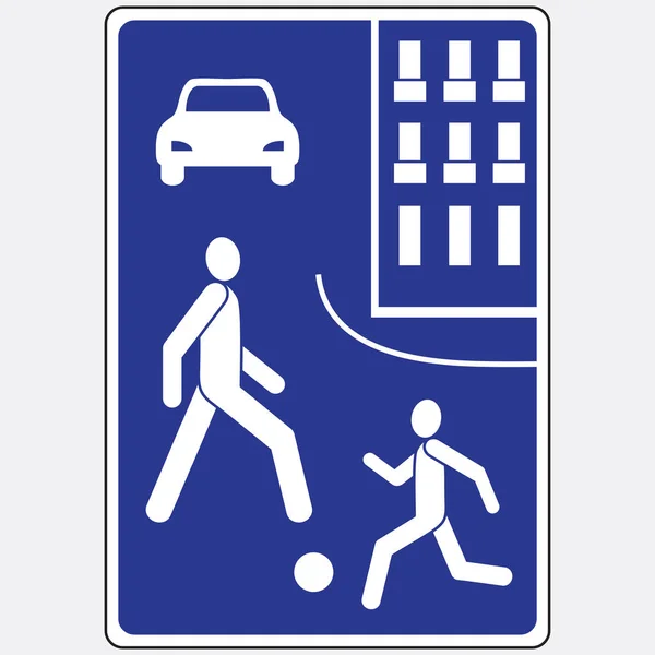 Предупреждение Дорожный Знак Жилая Зона — стоковый вектор