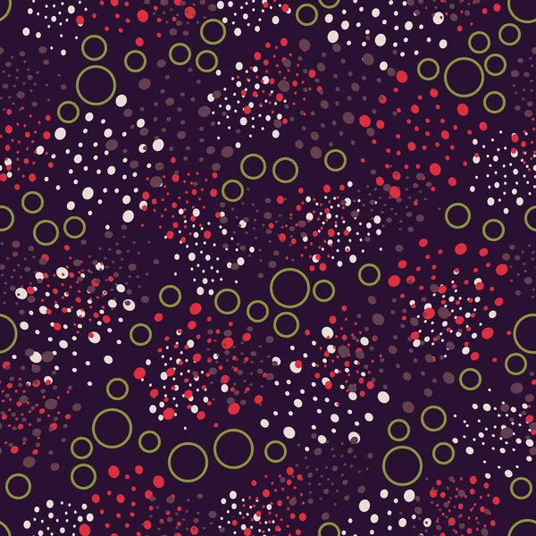 Κουκκίδες Και Κύκλους Μαύρο Φόντο Γεωμετρική Υφή — Διανυσματικό Αρχείο