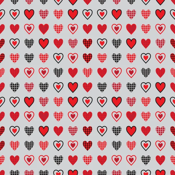 Nahtloses Muster Mit Herzen Hintergrund Valentinstag — Stockvektor