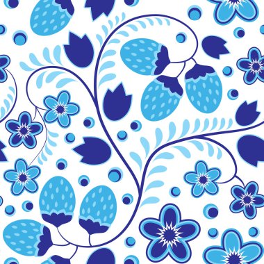 Gzhel deseni. Kusursuz arkaplan.