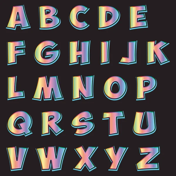 Set Letters English Alphabet Color Iridescent Multicolored Gradient — Stock Photo, Image