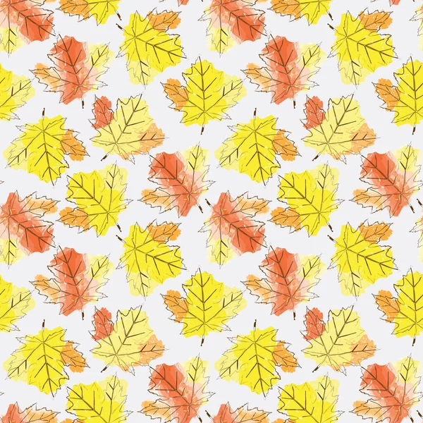 Motif Sans Couture Avec Feuilles Érable Automne — Image vectorielle