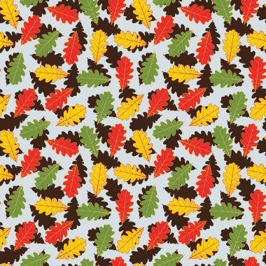 Sonbahar çok renkli meşe yaprakları. Kusursuz arkaplan.