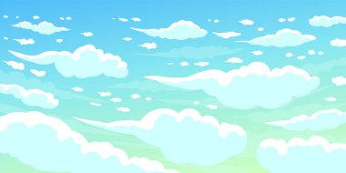 Birçok bulut gökyüzünde yüzer. Vektör Gökyüzü Arkaplanı