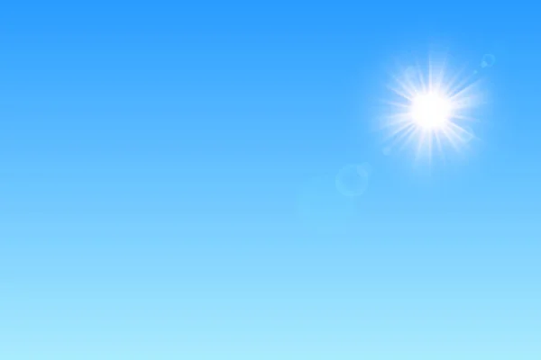 白天的太阳有蓝色的天空背景 — 图库矢量图片