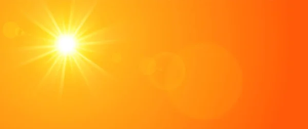 夏天的太阳背景上有一种橙色 — 图库矢量图片