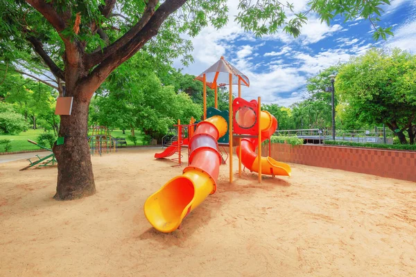 Children Playground Slider Located Sand — Stock Photo, Image