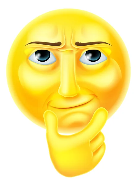 Myšlení Emoji smajlík — Stockový vektor