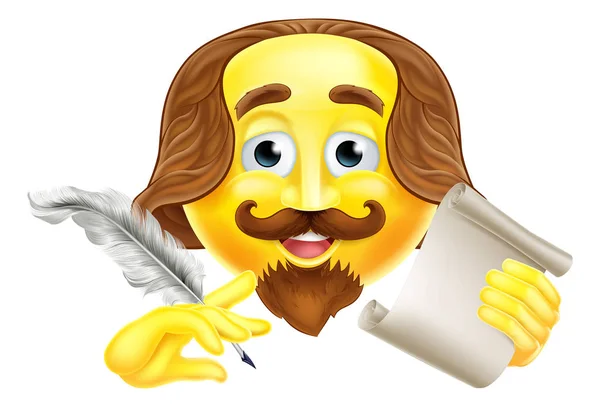 Shakespeare Emoji Emoticon — Stockvector