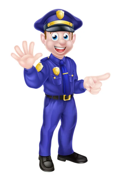Мультфильм полицейский указывая — стоковый вектор