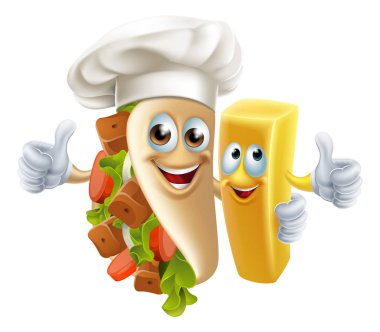 Kebab and Chip Friends clipart