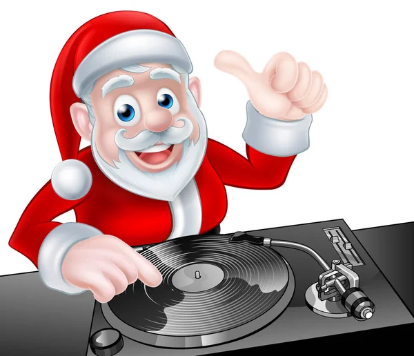 DJ Santa Cartoon — Stock Vector