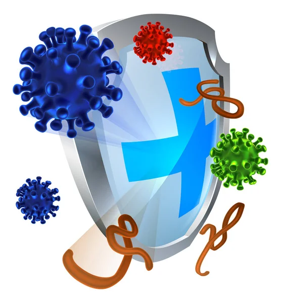 Antibacteriano o Anti Virus Shield — Archivo Imágenes Vectoriales