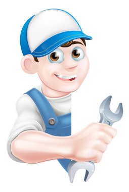 Çizgi film adam mekanik tesisatçı