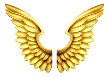 Metal altın kanatlar