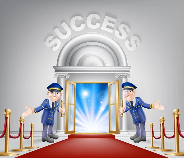 Success Red Carpet Entrance — Stock Vector
