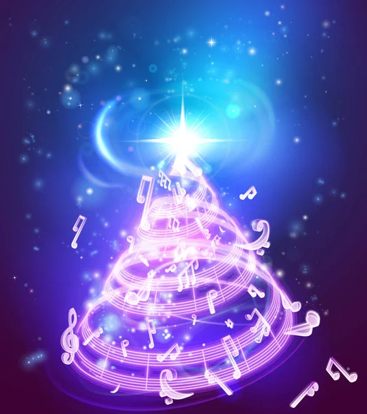 Musique Arbre de Noël — Image vectorielle