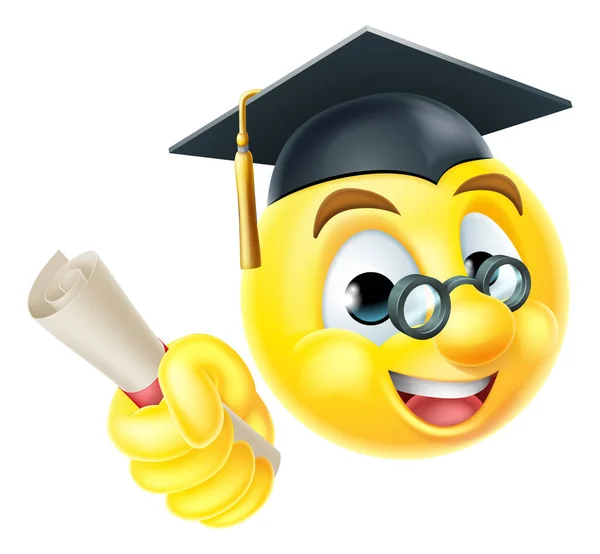 Graduate examen Emoji uttryckssymbol — Stock vektor