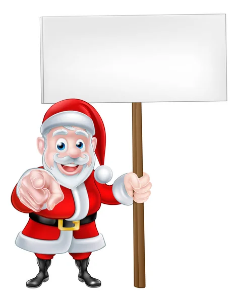 Santa Pointing at You with Sign — Stock Vector