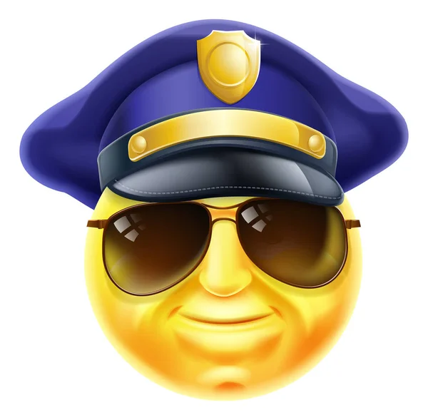 Emoticon de policía Emoticon — Vector de stock