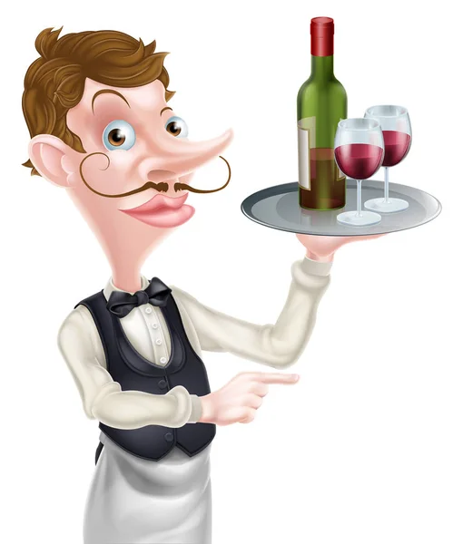 Вказуючи вино офіціанта — стоковий вектор