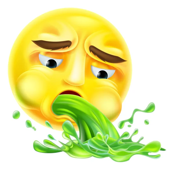 Vomito Emoji Emoticon — Vettoriale Stock