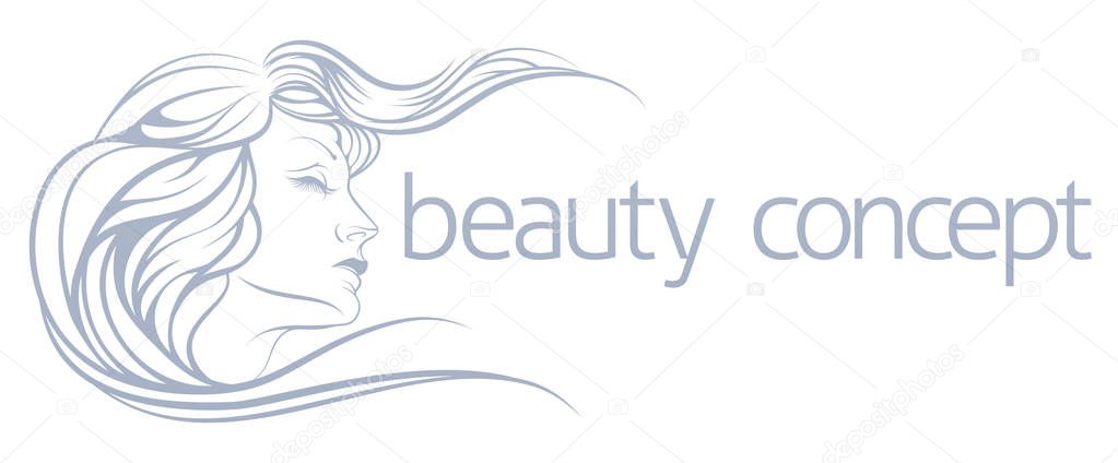 An illustration of an abstract womans beautiful face. Concept for hairdresser, spa or other beauty lifestyle use