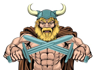 Viking savaşçısı Holding kılıç