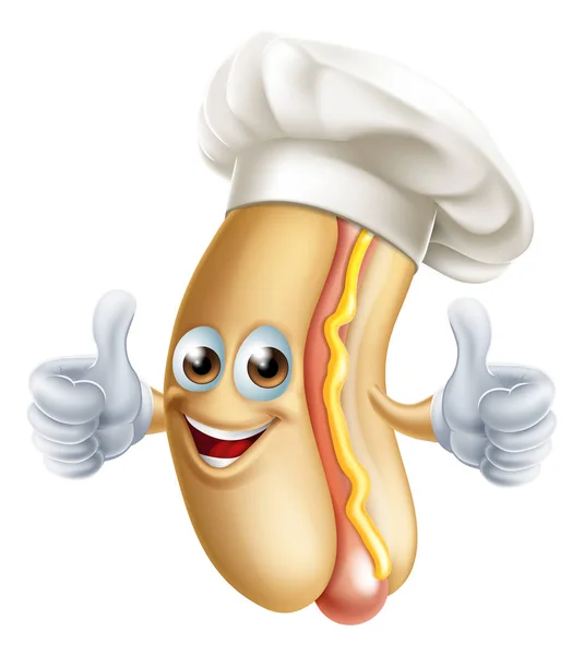 Cartoon Hotdog Chef — Stock Vector