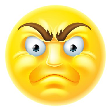 Kızgın Emoji ifade karikatür