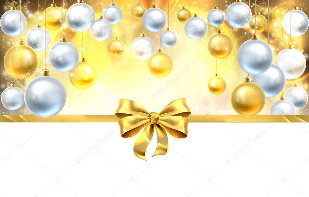 Bow and Baubles Christmas Background