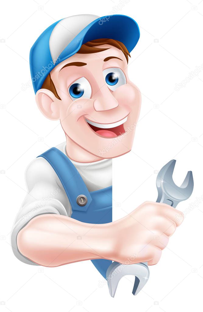 Mechanic Cartoon Man Plumber
