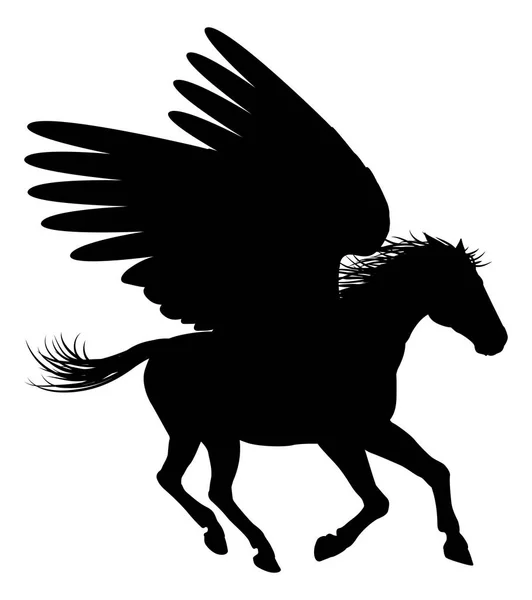 Correre Pegasus Silhouette — Vettoriale Stock