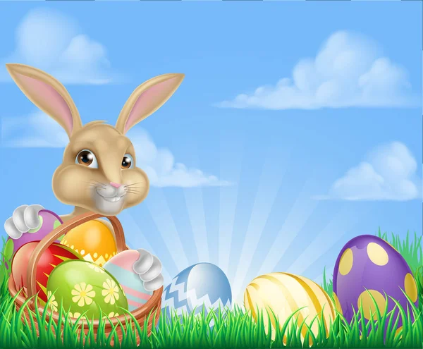 Easter Bunny Scene — Stock Vector