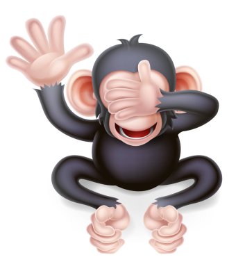Cartoon See No Evil Monkey clipart
