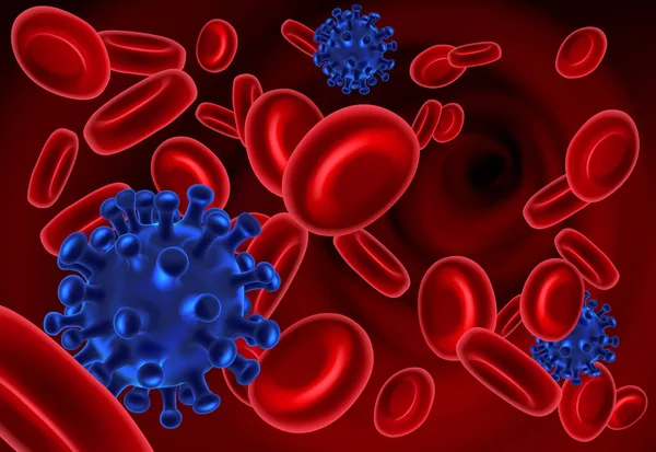 Virus e cellule del sangue — Vettoriale Stock