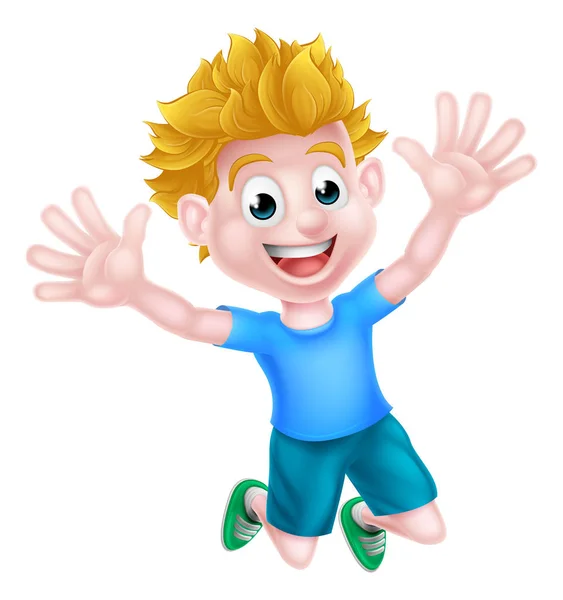 Happy cartoon jongen — Stockvector