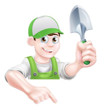 Mala adamla karikatür Bahçe