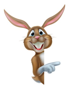 Easter Bunny Rabbit Pointing clipart