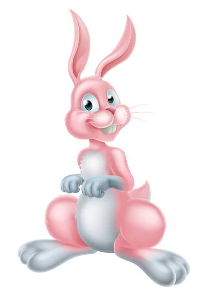 卡通粉红色复活节兔兔 — 图库矢量图片