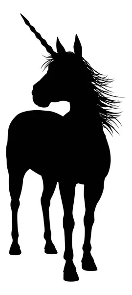 Silhouette Unicorno Grafica — Vettoriale Stock