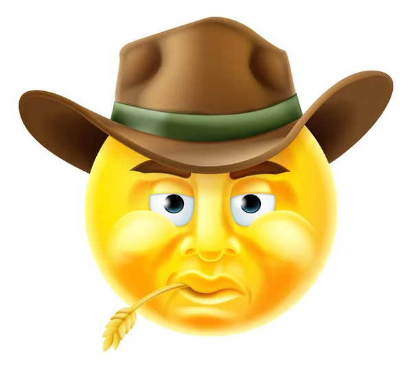 Emoticon Cowboy afbeelding — Stockvector