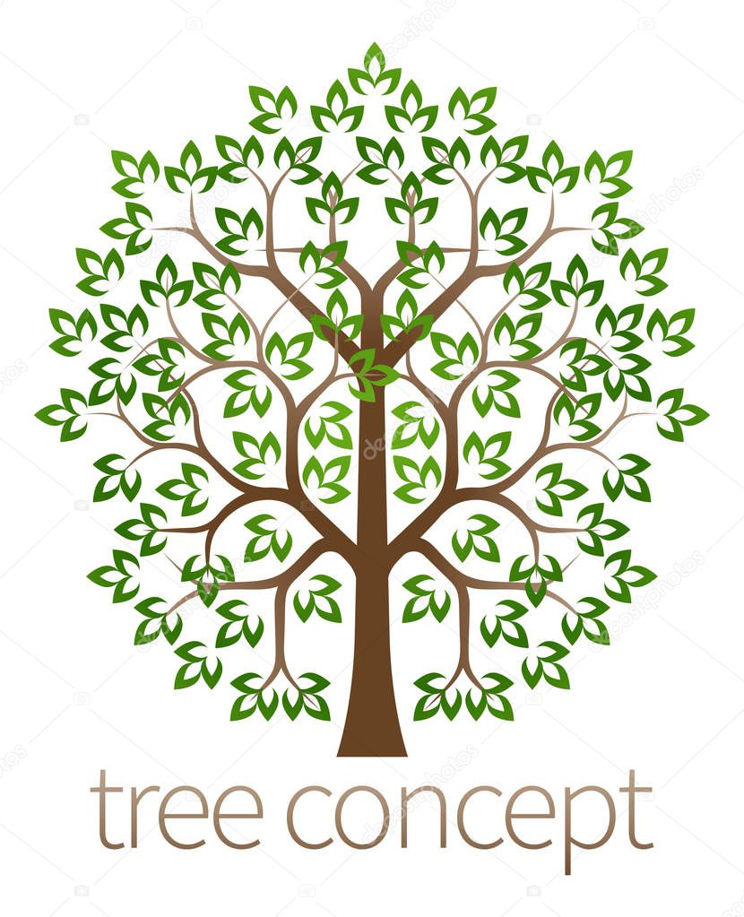 A conceptual illustration design of a stylised tree icon