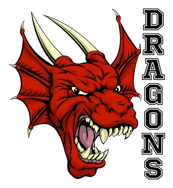 Dragones Mascota Gráfico — Vector de stock